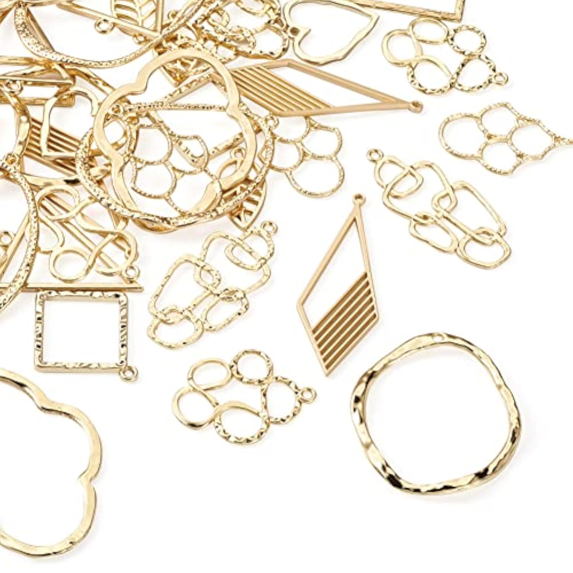 Alloy Geometric Open Back Bezel Frame Pendants for Jewelry Making